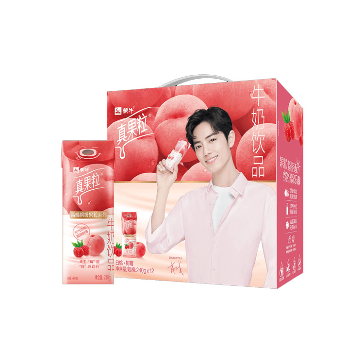真果粒白桃树莓牛奶饮品饮料240g